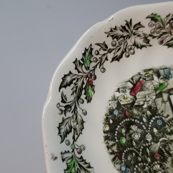 JOHNSON Bros Ironstone 'Merry Christmas' Trinket dish plate 5.5" Diam. - Picture 4 of 7